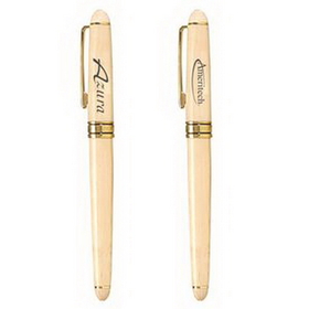 Custom The Milano Blanc Maplewood Rollerball Pen, Ballpoint Pen, 5.375" L