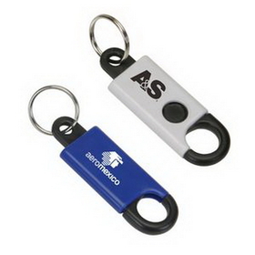 Custom Button Activated Clip Keyring, 2.5" L x 1" W