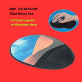 Custom Soft-Top Mouse Pad with Ergo-Gel Wrist Rest, 9 3/4