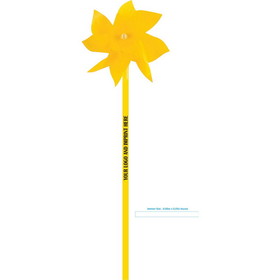 Custom Pinwheel W/ Logo, Yellow Plastic 4.5" Dia