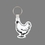 Custom Key Ring & Punch Tag W/ Tab - Chicken (Left Side), Price/piece