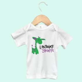 Custom White Infant Short Sleeve Poly Cotton T-Shirt w/Lap Neck