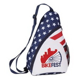Custom Patriotic Sling Backpack, 9" W x 15" H x 5" D