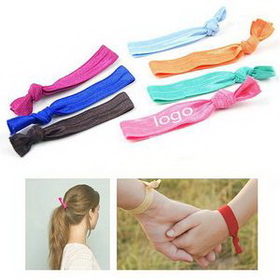 Custom Colorful Elastic Knotted Hair Band Wristband, 4" L x 3/5" H