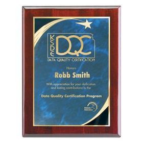 Custom Wall Plaque w/ Blue Star Achievement Plates (9"x12")