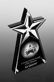 Custom Star Layered Award (5"x 8 1/2"x 1") Screen-Printed