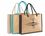 Custom Two-Tone Jute Beach bag with Thick Rope Handles, 18" W x 14" H x 5" D, Price/piece