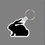 Custom Key Ring & Punch Tag - Rabbit Silhouette Tag W/ Tab, Price/piece