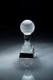 Custom Home Run Crystal Baseball Trophy - 8