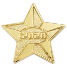Blank 2020 Gold Star Pin, 1" W x 1" H