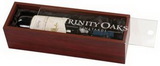 Custom Rosewood Finish w/ Acrylic Lid Wine Box, 14 1/4