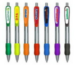 Custom Silver Retractable Pen w/ Color Trim