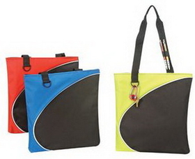 Custom Stylish Poly Tote Bag w/ Pen Holder Strap 13"X14X1"