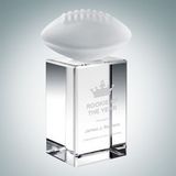Custom Frosted Football on Crystal Base, 6 5/8
