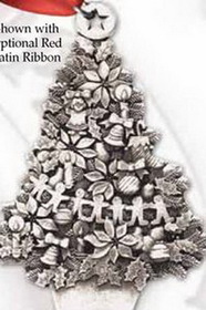 Custom Mini Stock Design Pewter Ornament (Christmas Tree), 1.875" Diameter