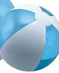 Custom 12" Inflatable Translucent Blue and White Beach Ball