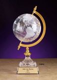 Custom Crystal Globe on Black Pedestal Award (16.5