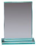 Blank Premium Jade Glass Rectangle Award Mounted on Glass Base (5 3/4"x7 1/4")