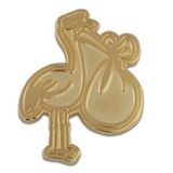 Blank Stork Pin- Gold Or Silver, 3/4