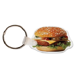 Custom Hamburger Food & Beverage Key Tag (2.01"x1.26")