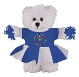 Custom Soft Plush White Bear in Cheerleader Outfit 12