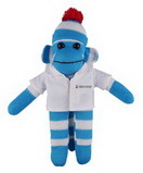 Custom Blue Sock Monkey (Plush) in Doctor's Jacket 10