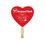 Custom Stock Heart Thrifty Fan with Wood Stick Handle, Price/piece
