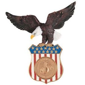 Blank Colored Resin Eagle & Shield Plaque Mount W/2" Insert Space (8"X7")