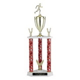 Custom Triple Column Track Trophy w/Cup & Sports Trims (31 1/2