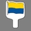 Custom Hand Held Fan W/ Full Color Flag Of Ukraine, 7 1/2" W x 11" H, Price/piece