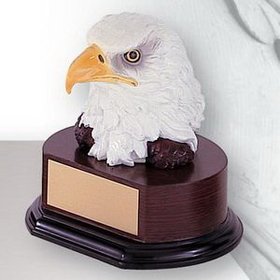Custom Electroplated Hand Painted Resin Eagle Head Trophy (6 1/2")