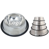 Custom Stainless Steel No Slip Dog Bowls With Rubber Base, 6 3/10