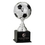 Custom 10 1/2" Gold/Black Soccer Ball Trophy w/Wood Base & Pedestal, Price/piece