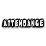Blank Attendance Word School Pin, 1 1/4