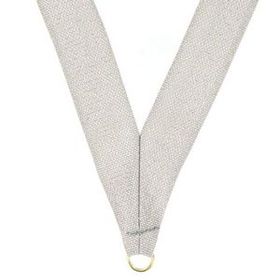 Blank Metallic Silver Neck Ribbon, 33" L X 7/8" W