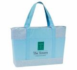 Custom Two-Tone Jute & Canvas Shopping Tote Bag