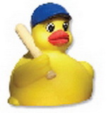 Custom Temperature Baseball Rubber Duck, 2 3/4