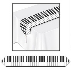 Custom Printed Piano Keyboard Table Runner, 11" W x 6' L
