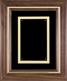 Blank Walnut Plaque w/ Gold Inlay/ Black Velour/ Black Plate (12 1/2