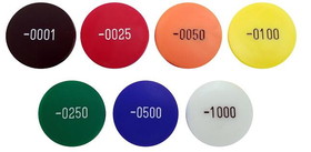 Sequentially Numbered Custom Plastic Tokens - 1500