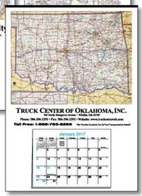 Custom Oklahoma State Map Calendar - Small Full Apron, 19" W X 27" H