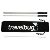 Custom Reusable Stainless steel Straw Set with Brush, 10.63