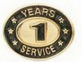 Custom Stock Die Struck Pin (1 Years Service)