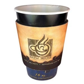 Custom Insulated Cup Sleeve (Full Color), 3 3/4" W x 6" H x .125" Thick