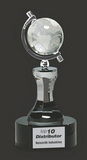 Custom Achievement Crystal Globe Tower Award, 8 1/2