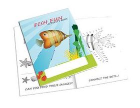 Custom Fish Fun Activity Book, 5 1/2" W x 8 1/2" H