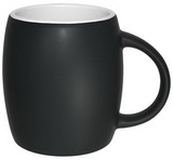 Custom 14 oz. Puget Barrel Mug, White in/Slate Matte out, 4 1/8