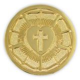 Blank Religious Pin - Lutheran Seal, Rose, 7/8