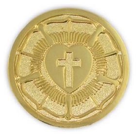 Blank Religious Pin - Lutheran Seal, Rose, 7/8" W