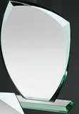 Custom Jade Glass Curved Award w/ Beveled Edge (6.5